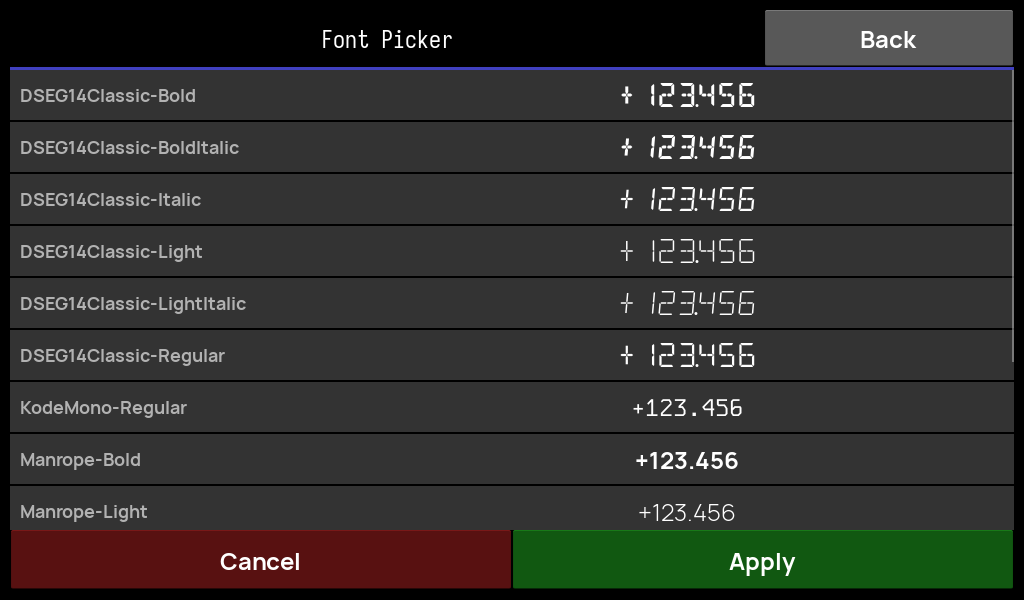 Font picker