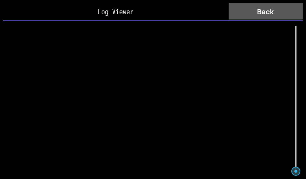 Log viewer screen