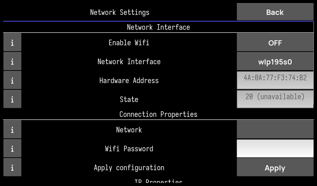 Network settings