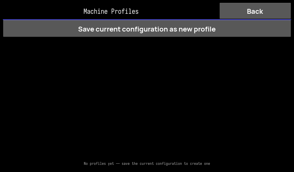 Machine profiles